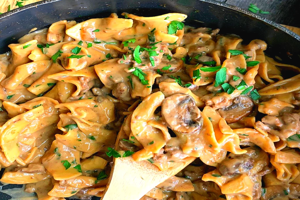 Beef Stroganoff with Hamburger Meat