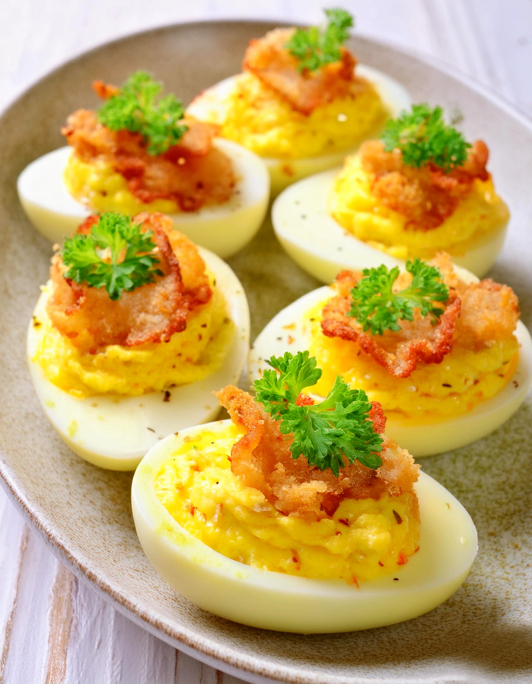 Smoked and Fried Deviled Eggs