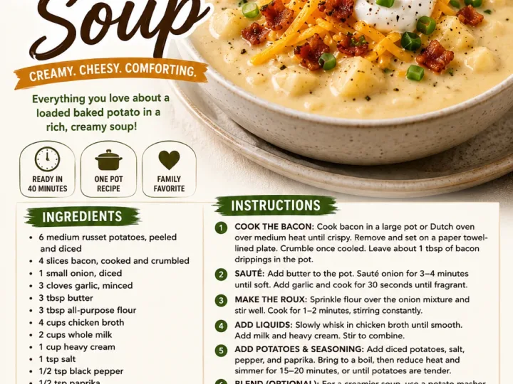Creamy Loaded Baked Potato Soup – One-Pot Comfort
