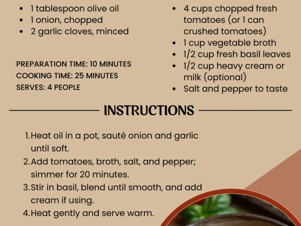 Tomato Soup Recipes, freshly made and ready to serve