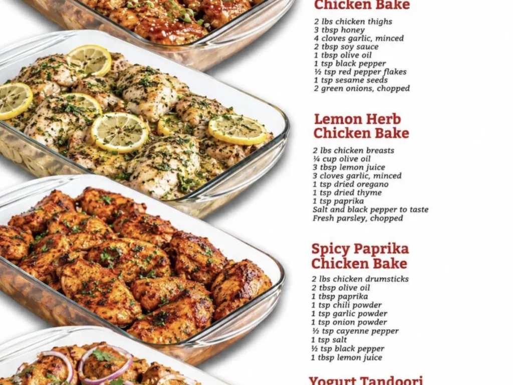 Baked Chicken Recipes, freshly made and ready to serve
