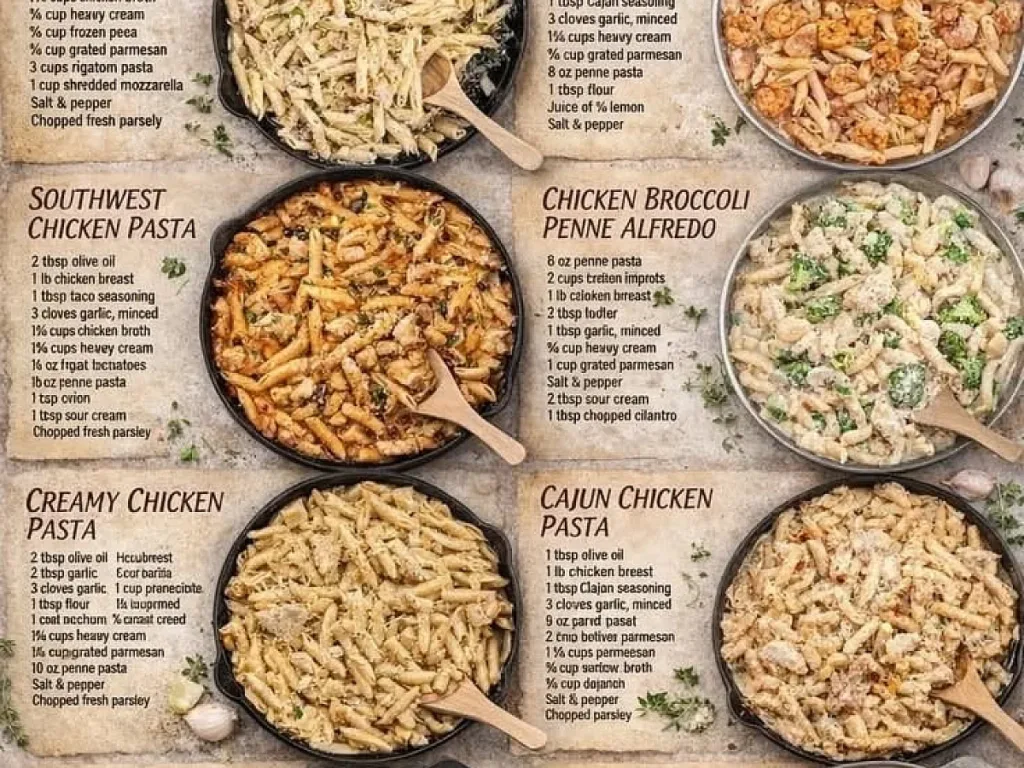 Chicken Pasta Recipes, freshly made and ready to serve