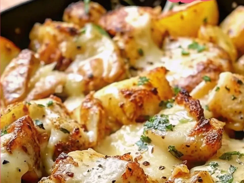 Easy Crockpot Garlic Parmesan Chicken & Potatoes