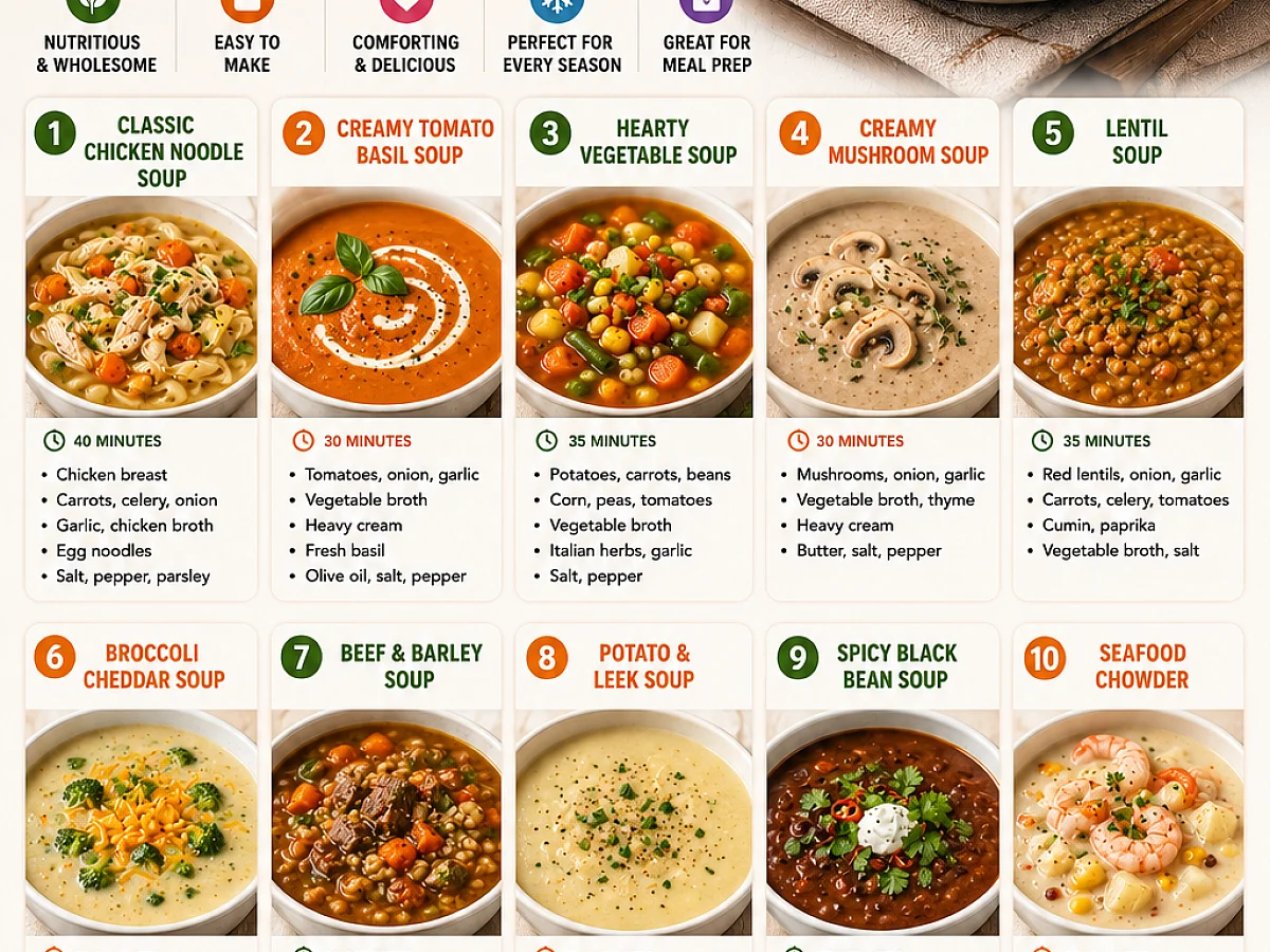 Easy Soup Recipes, freshly made and ready to serve