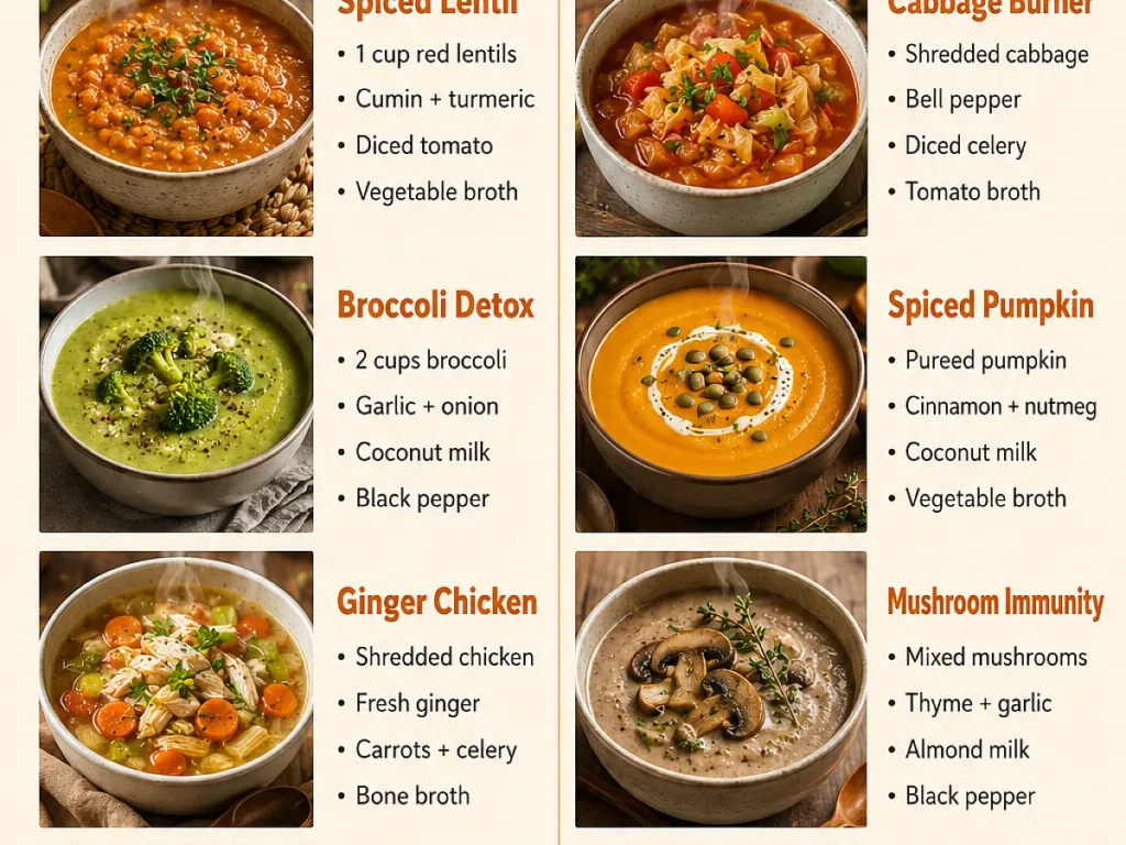 Healthy Soup Recipes, freshly made and ready to serve