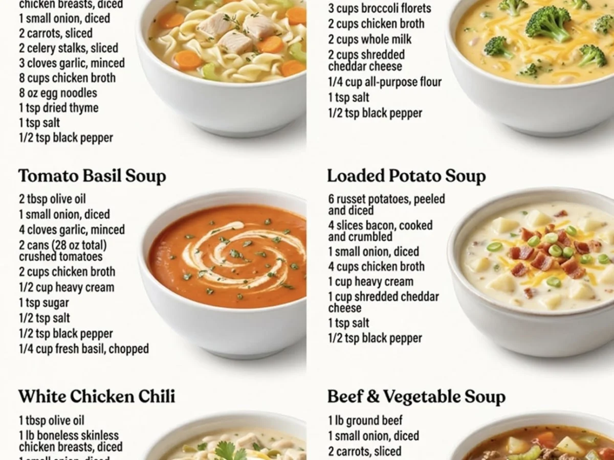 Homemade Soup Recipes, freshly made and ready to serve