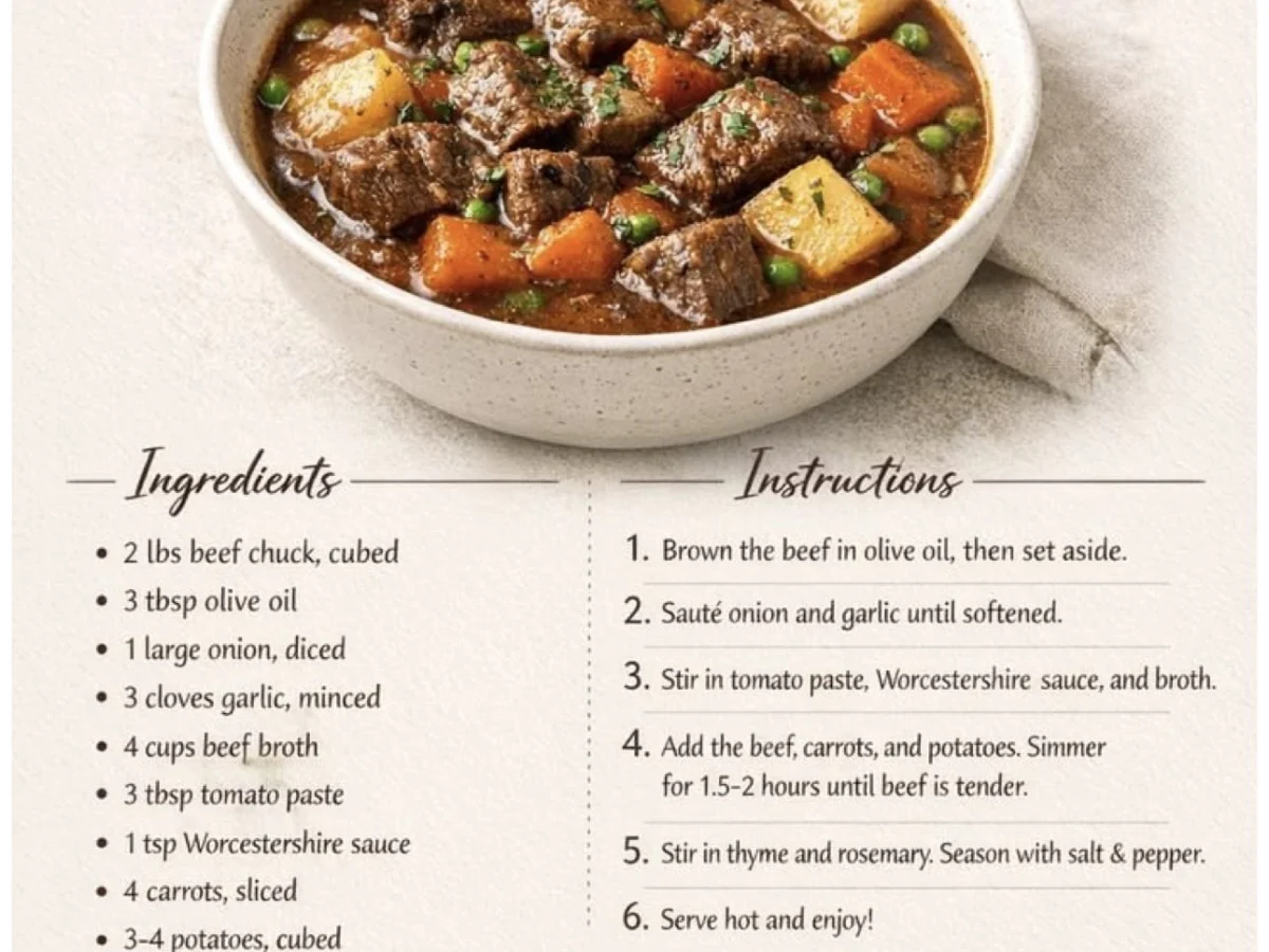 Beef Stew Recipes, freshly made and ready to serve