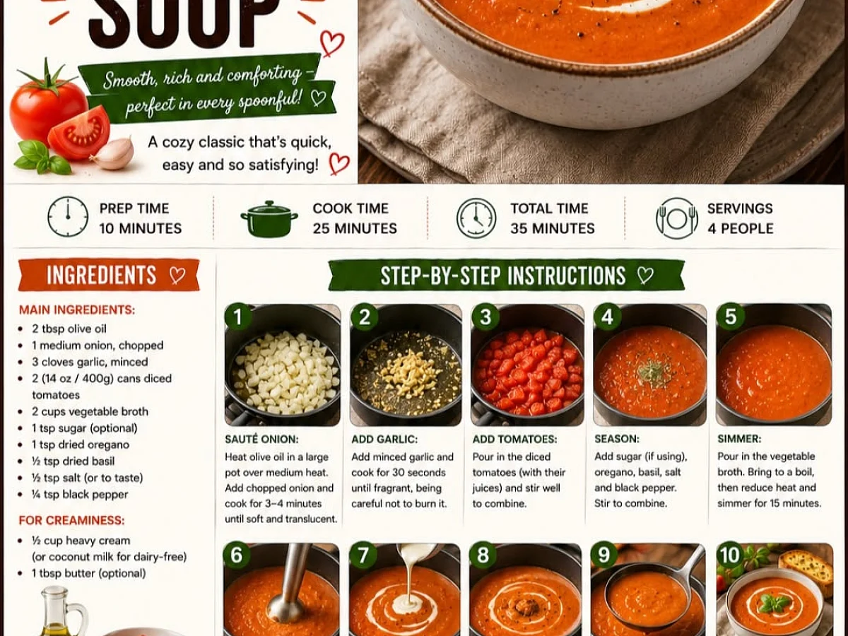 Tomato Soup Recipes, freshly made and ready to serve