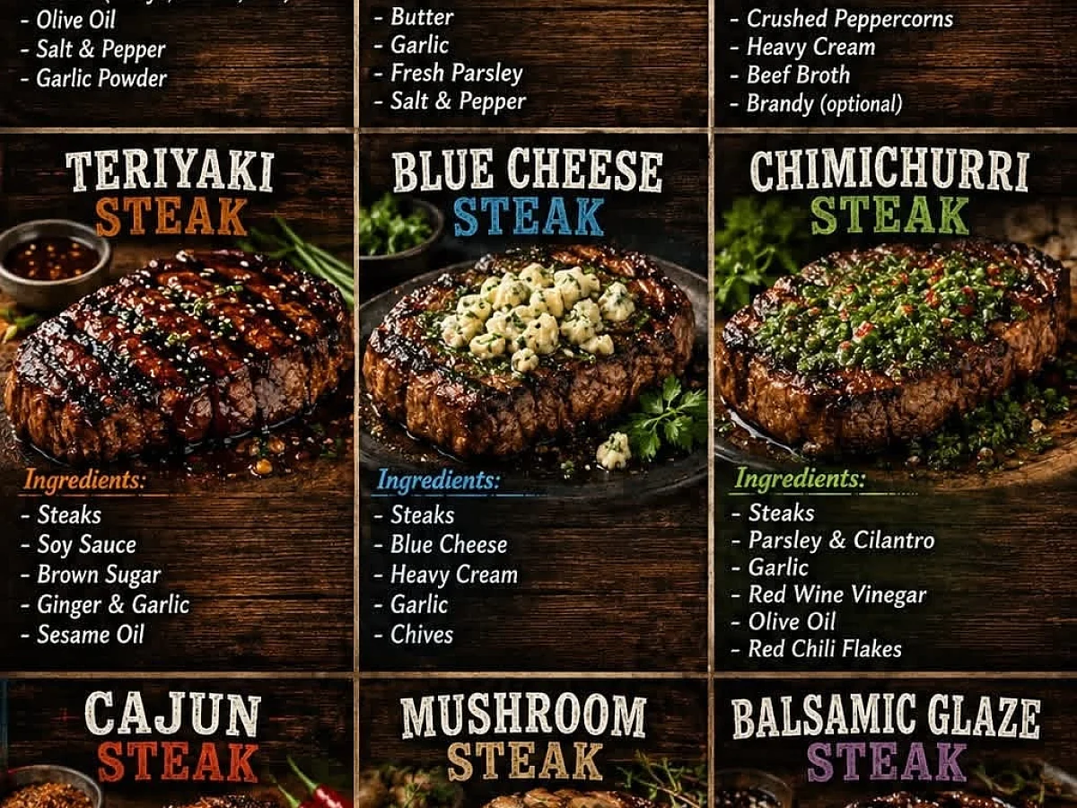 Steak Recipes, freshly made and ready to serve