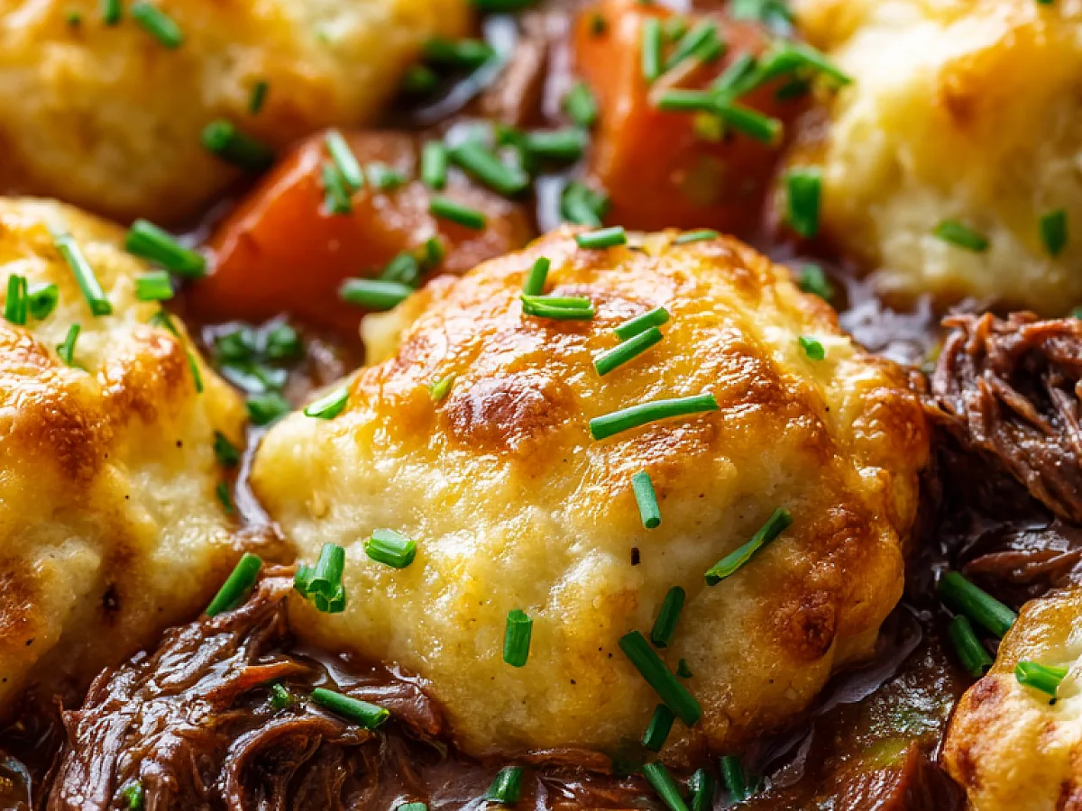 IRISH STEW WITH CHEDDAR DUMPLINGS _ easyonepotdinnerideas 3 = ’ >, freshly made and ready to serve
