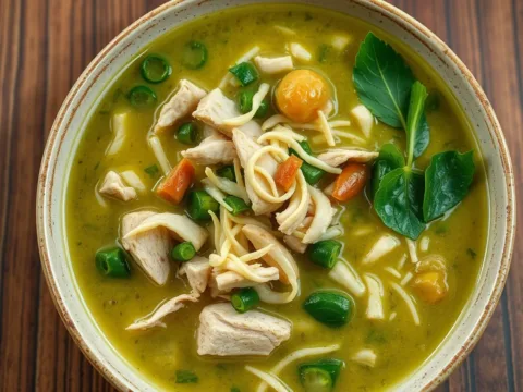 Easy Shredded Chicken Verde Bone Broth Soup – 30-Minute Meal