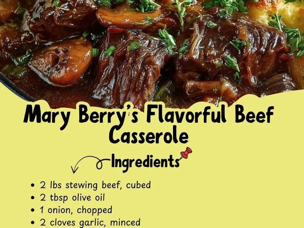 Mary Berry's Flavorful Beef Lasserole 5 Ingredients o 2lbs, freshly made and ready to serve