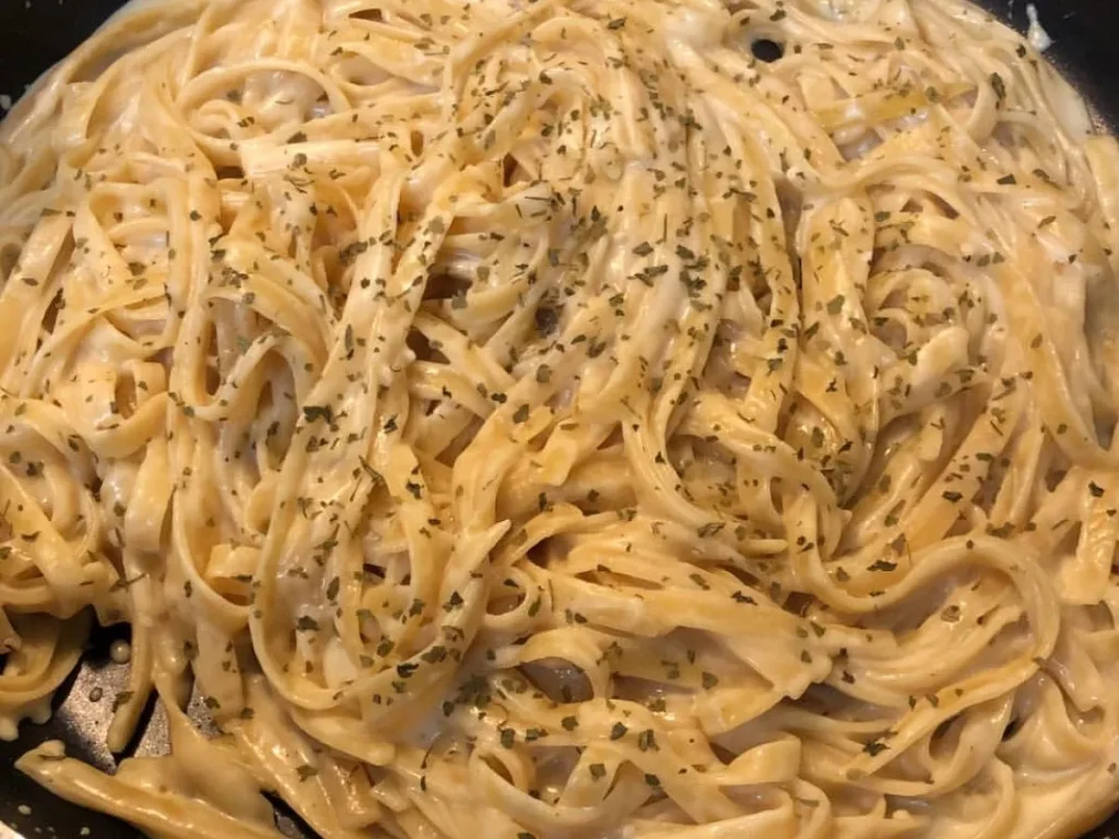 One-Pot Garlic Parmesan Pasta, freshly made and ready to serve