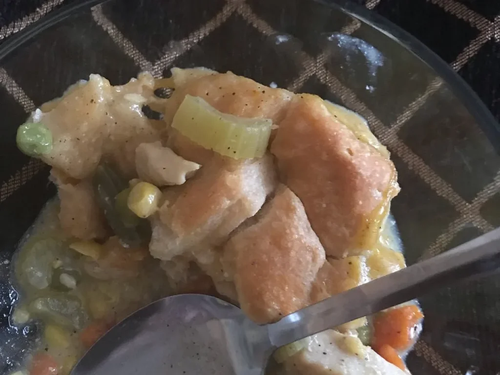 Slow Cooker Chicken & Biscuits, freshly made and ready to serve